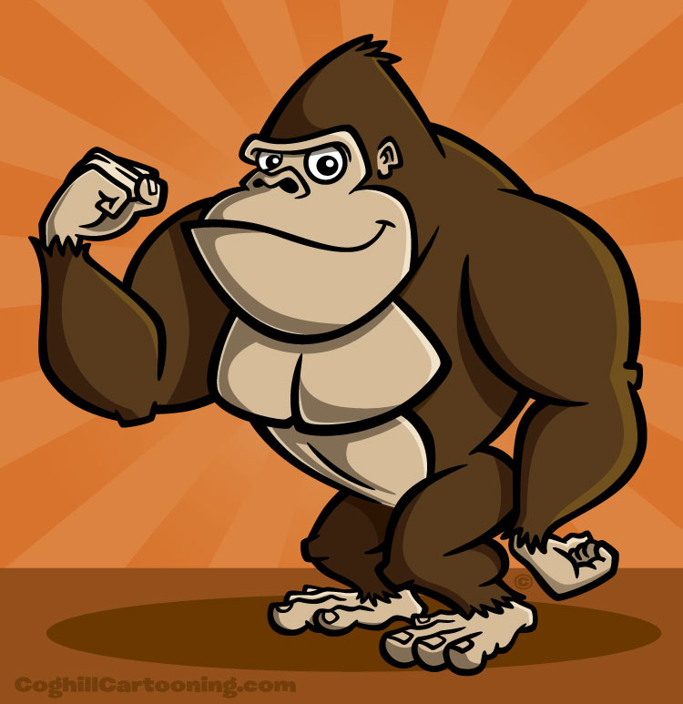 easy cartoon gorilla